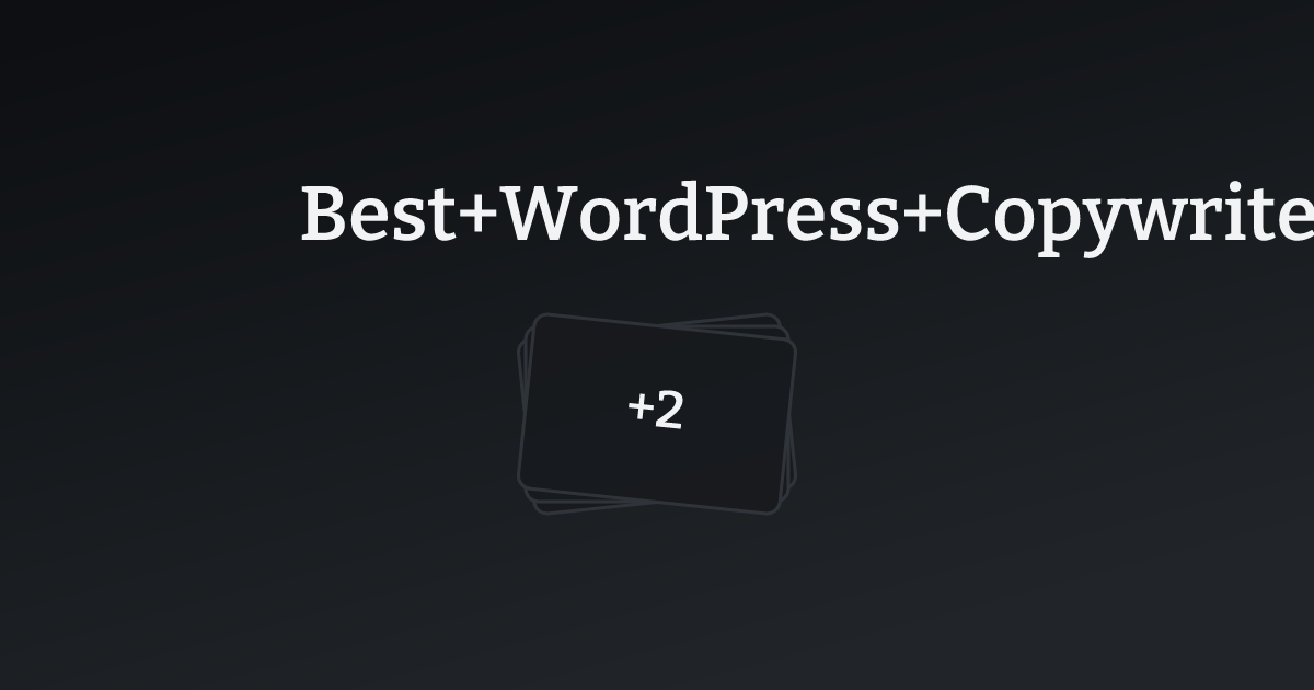 Best WordPress Copywriter Websites with count