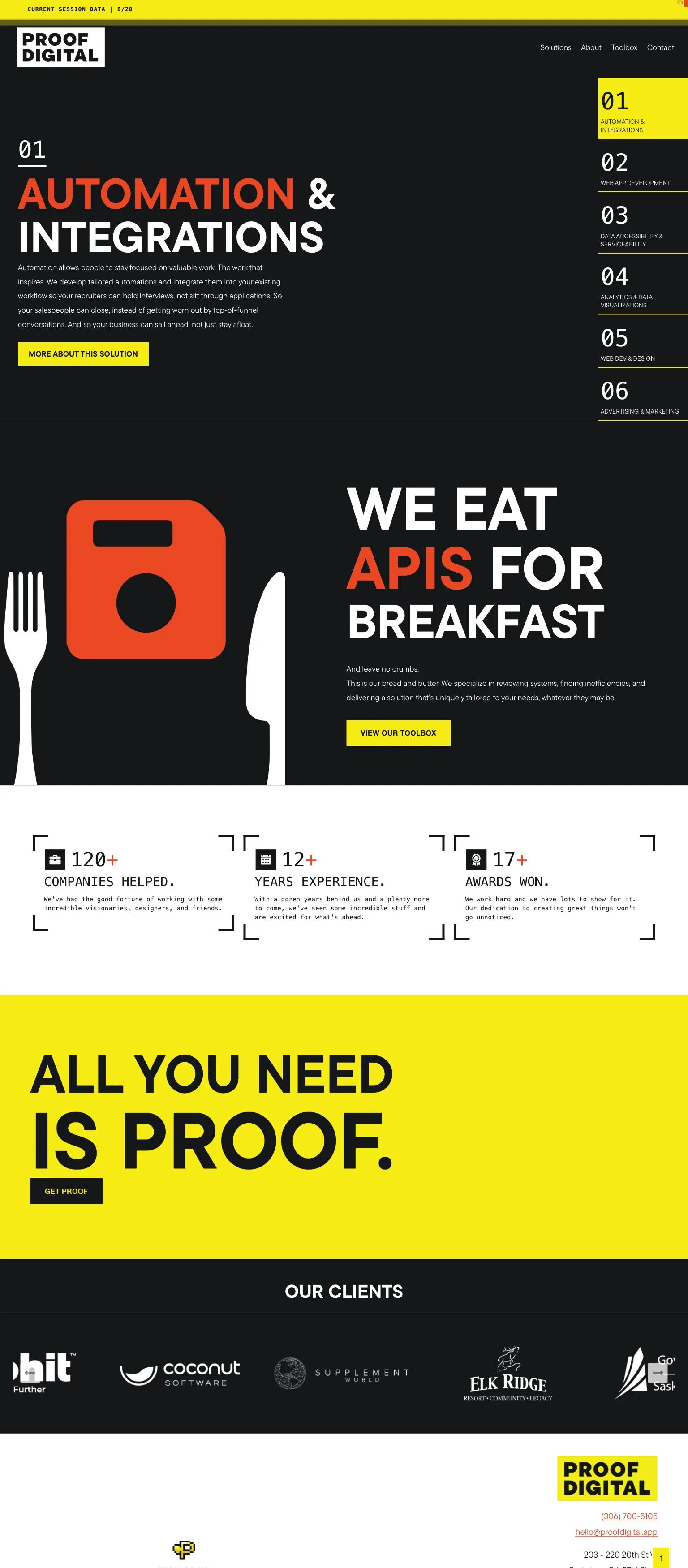 Proof Digital screenshot