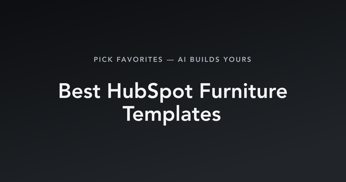 Best HubSpot Furniture Templates with count