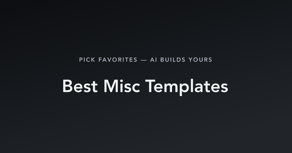 Best Misc Templates with count