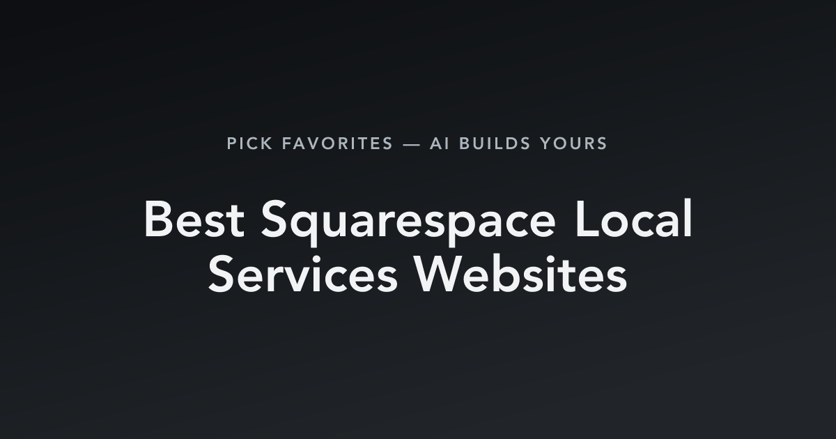Best Squarespace Local Services Websites with count