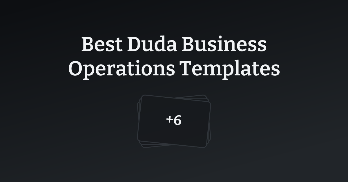 Best Duda Business Operations Templates with count