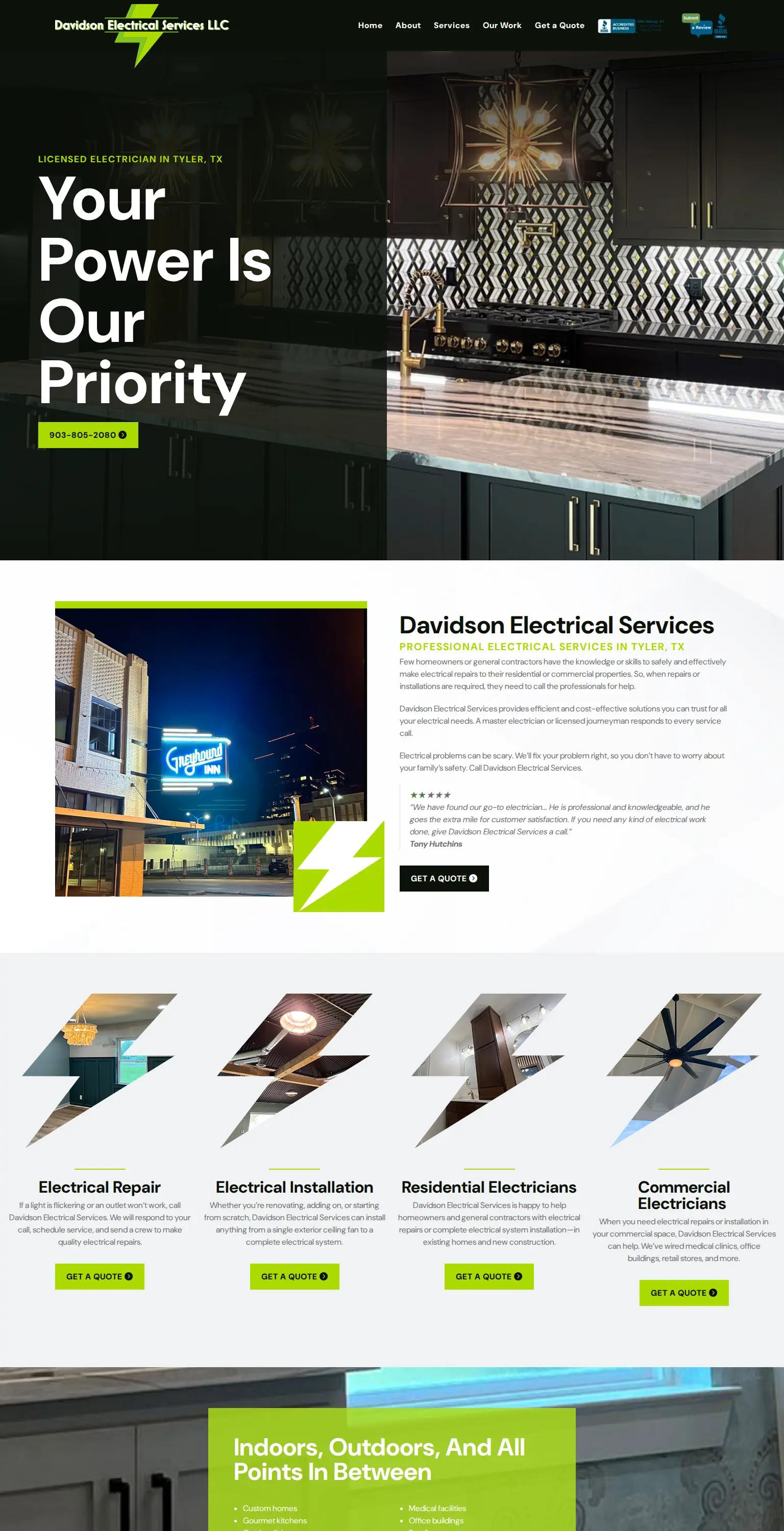 Davidson Electrical Services screenshot