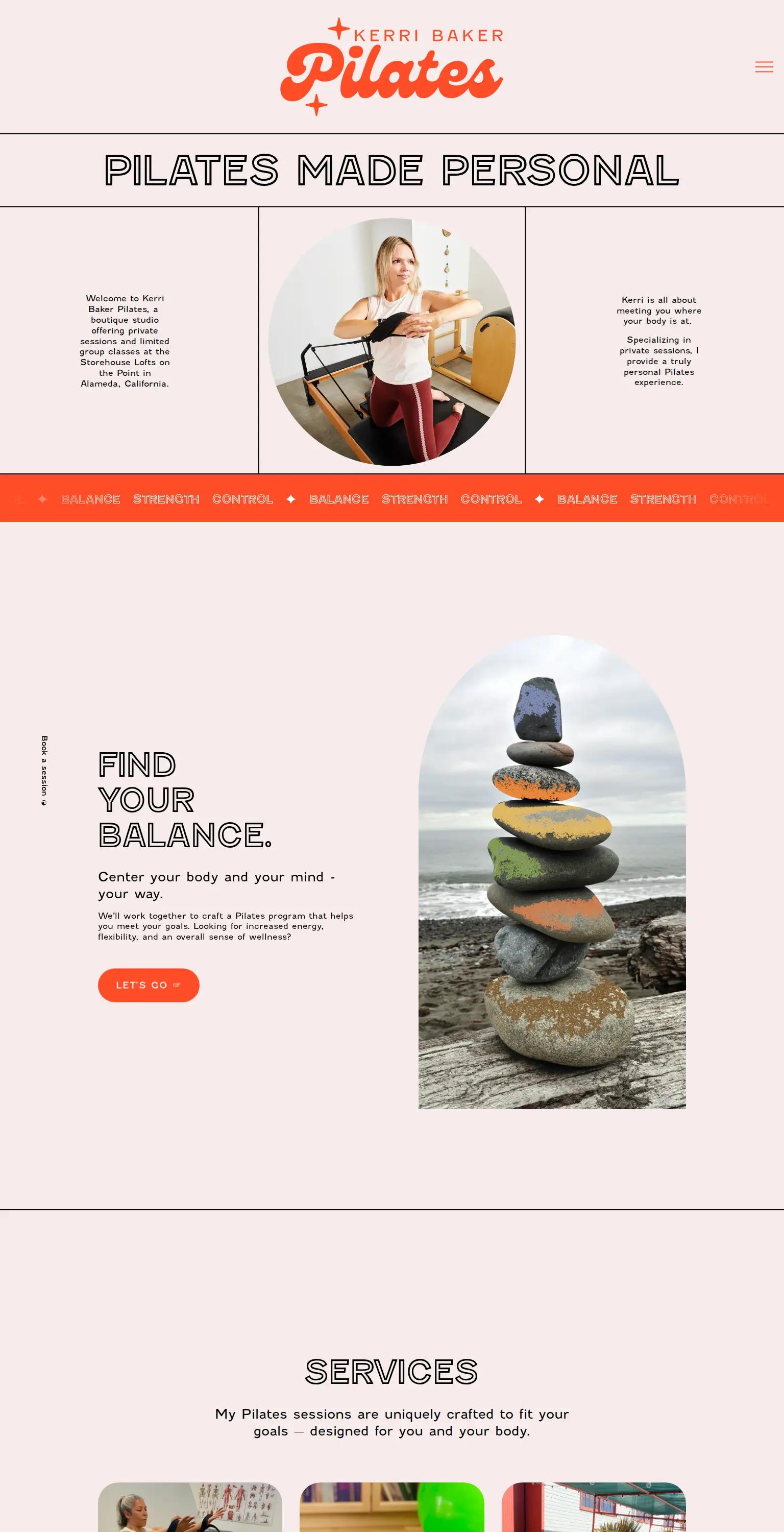 Kerri Baker Pilates screenshot