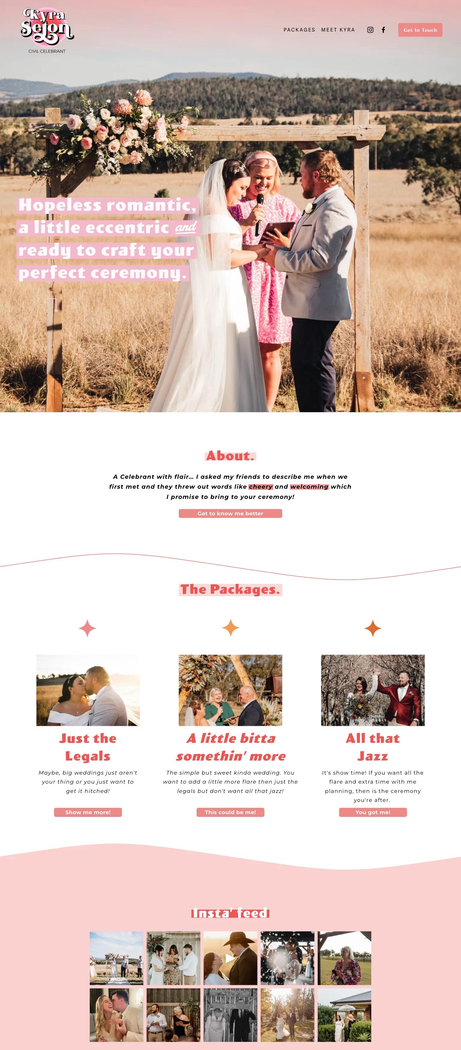 Kyra Seton Civil Celebrant screenshot