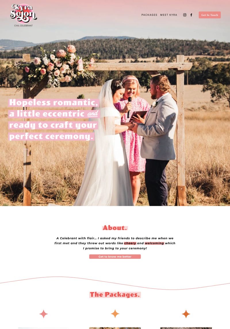 Kyra Seton Civil Celebrant screenshot