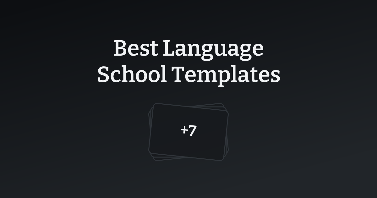 Best Language School Templates with count