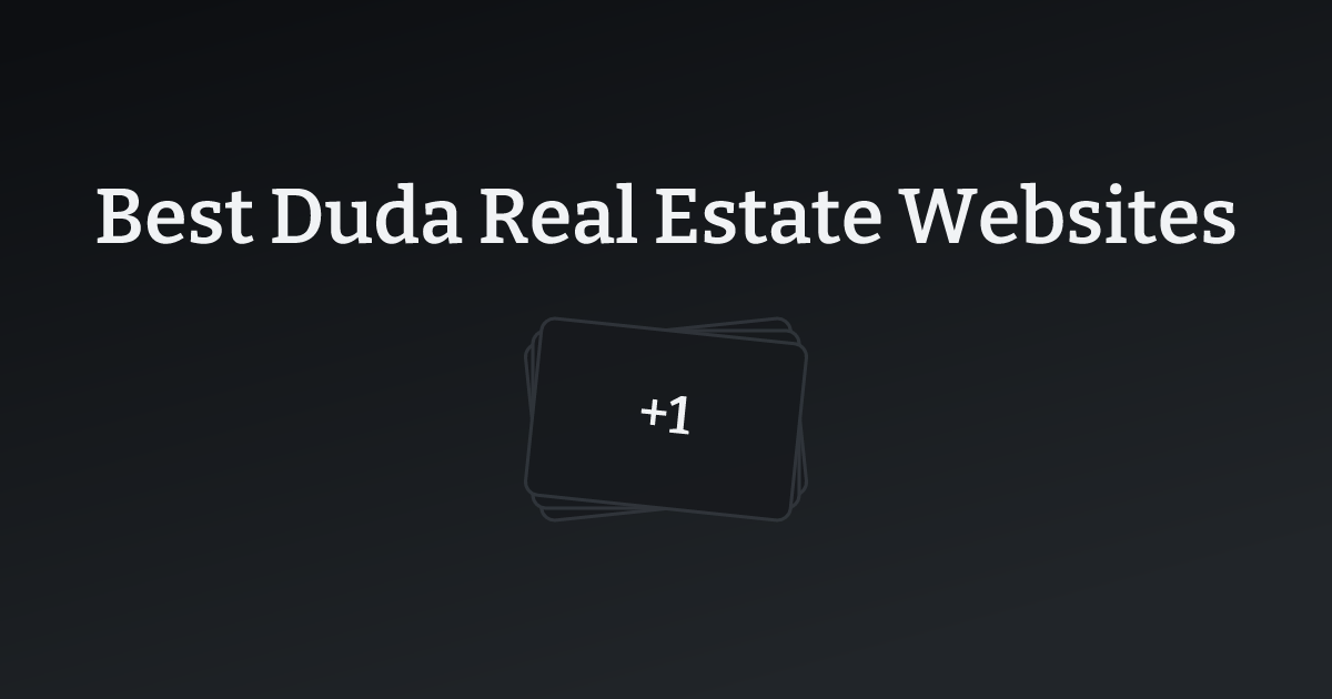 Best Duda Real Estate Websites with count