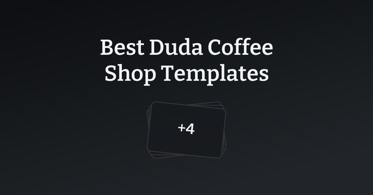 Best Duda Coffee Shop Templates with count