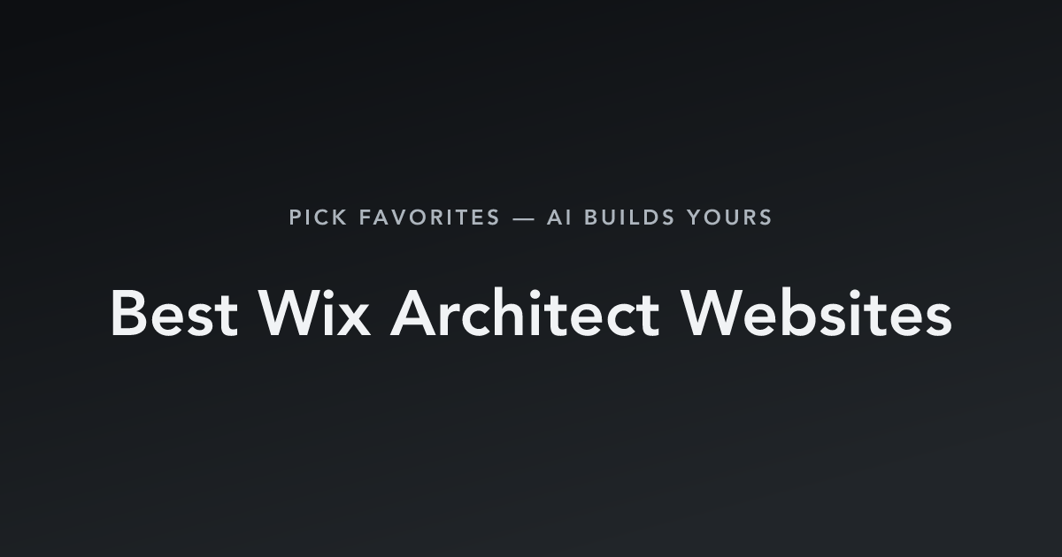 Best Wix Architect Websites with count