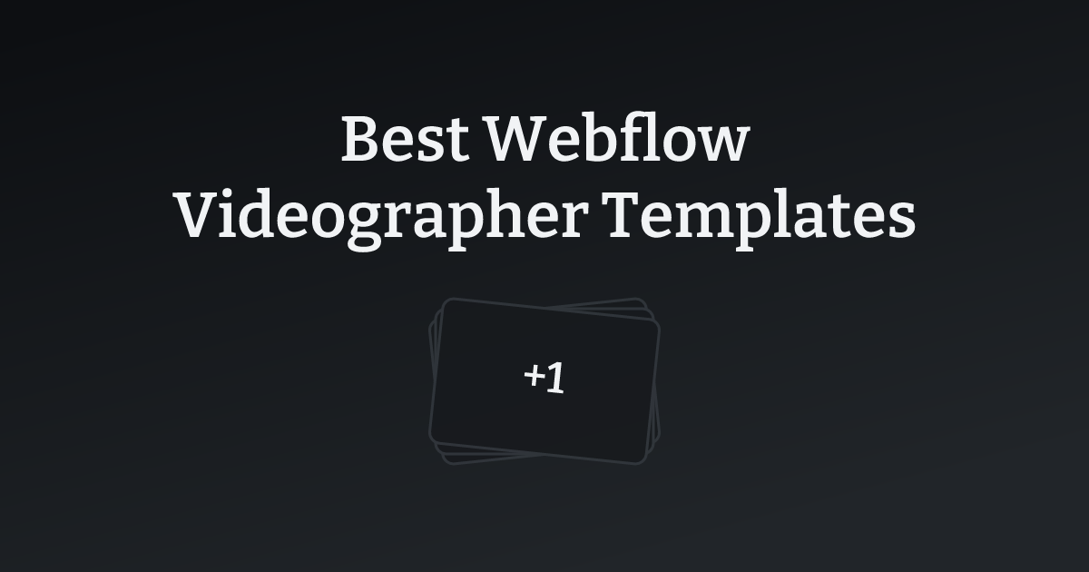 Best Webflow Videographer Templates with count