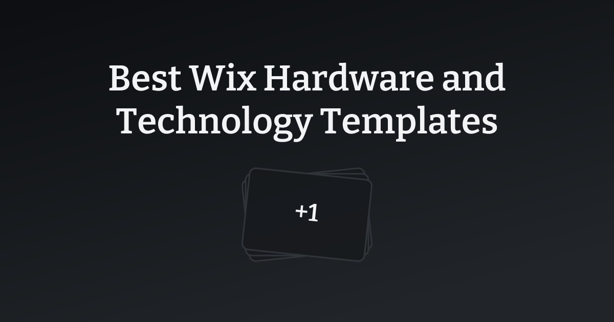 Best Wix Hardware and Technology Templates with count
