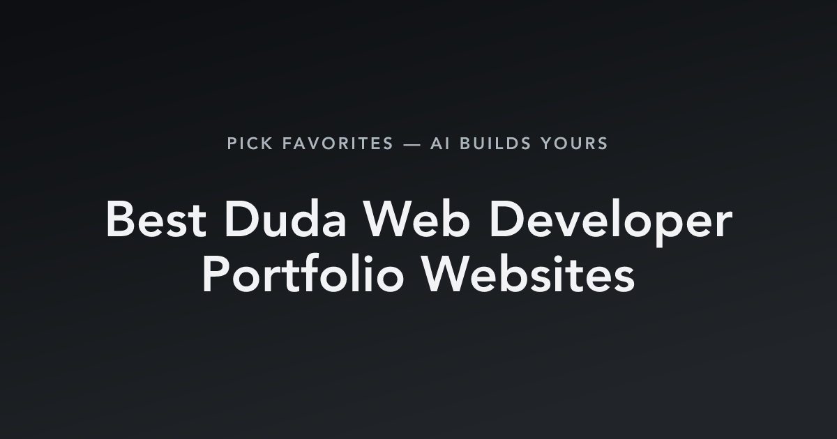 Best Duda Web Developer Portfolio Websites with count