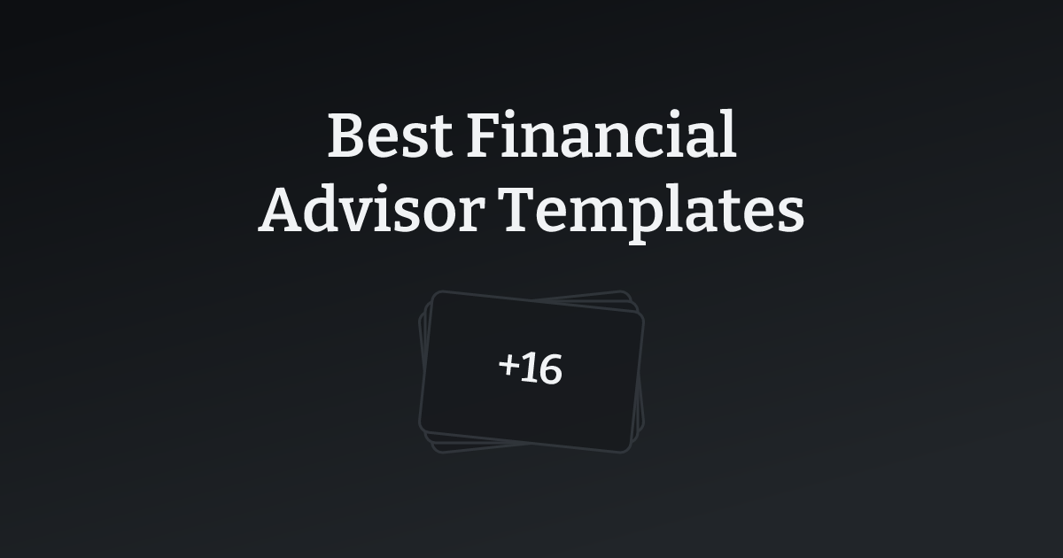 Best Financial Advisor Templates with count