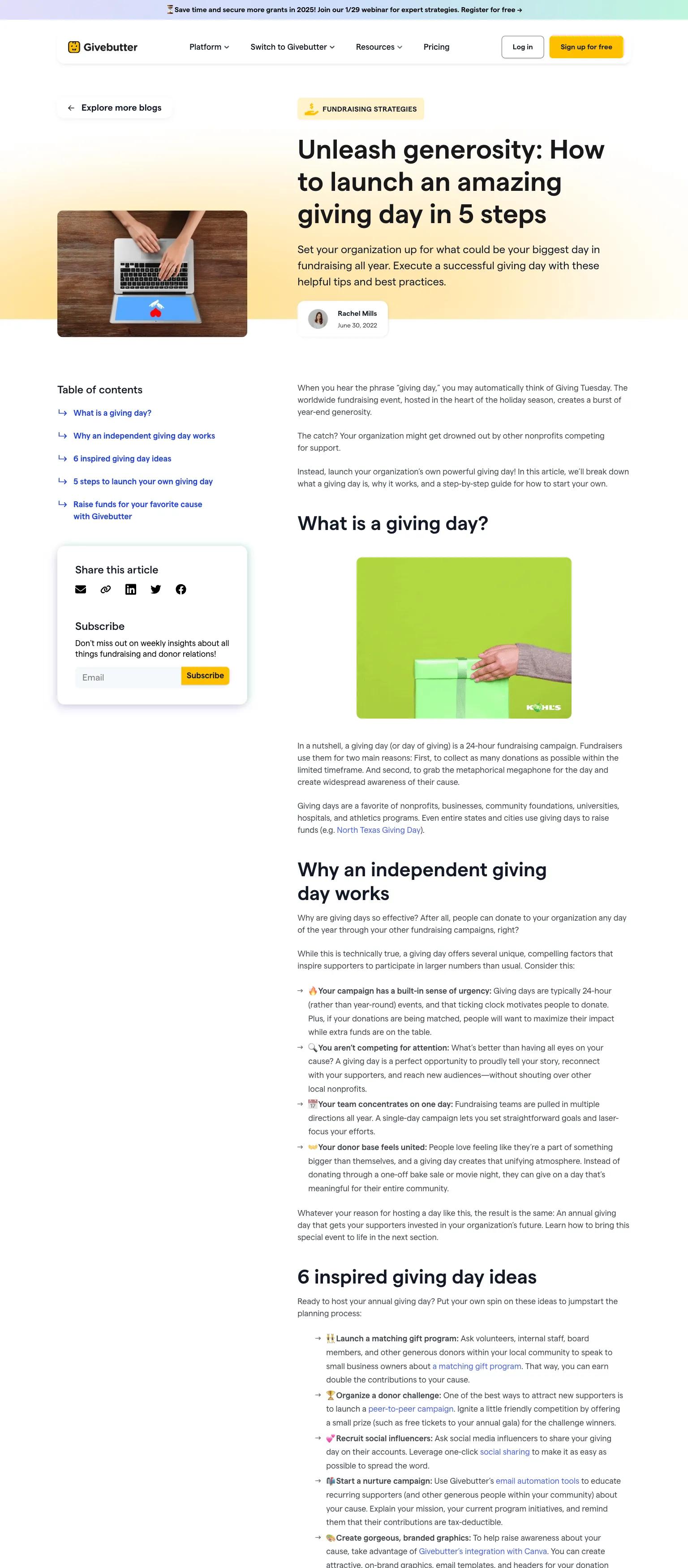 Givebutter screenshot