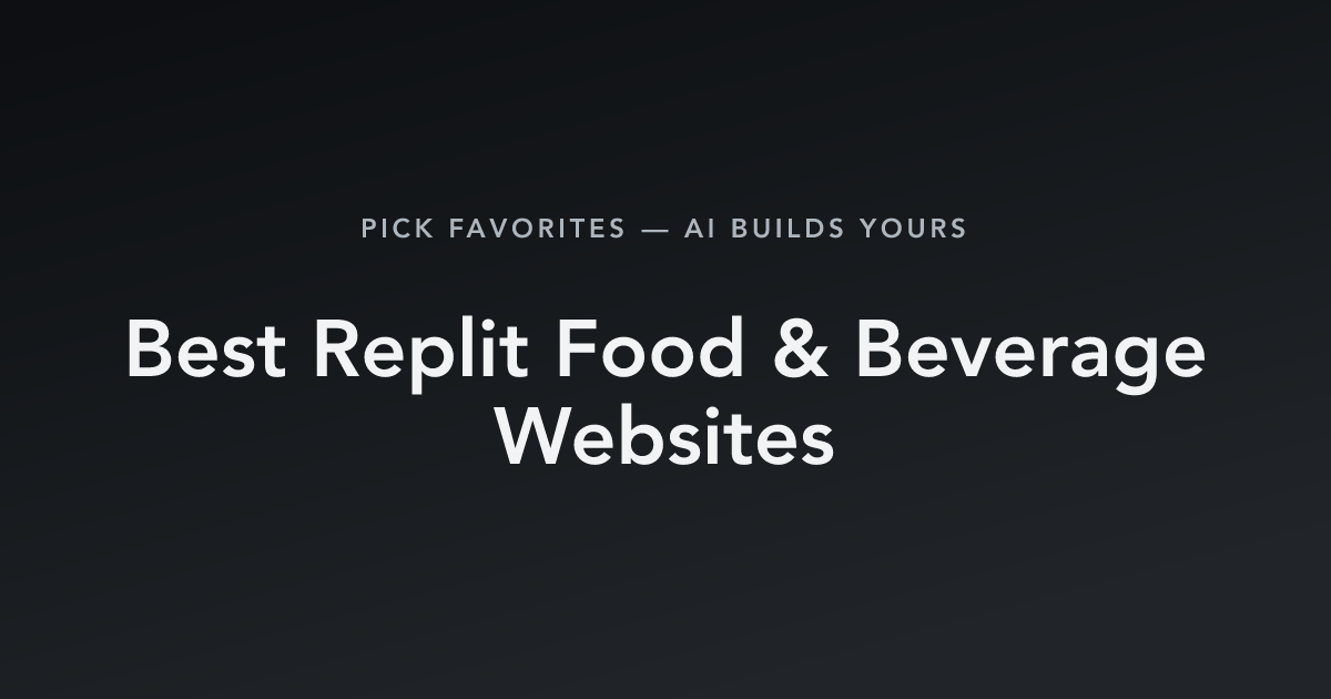Best Replit Food & Beverage Websites with count