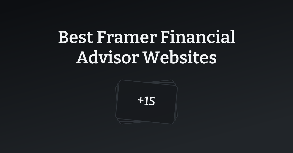 Best Framer Financial Advisor Websites with count