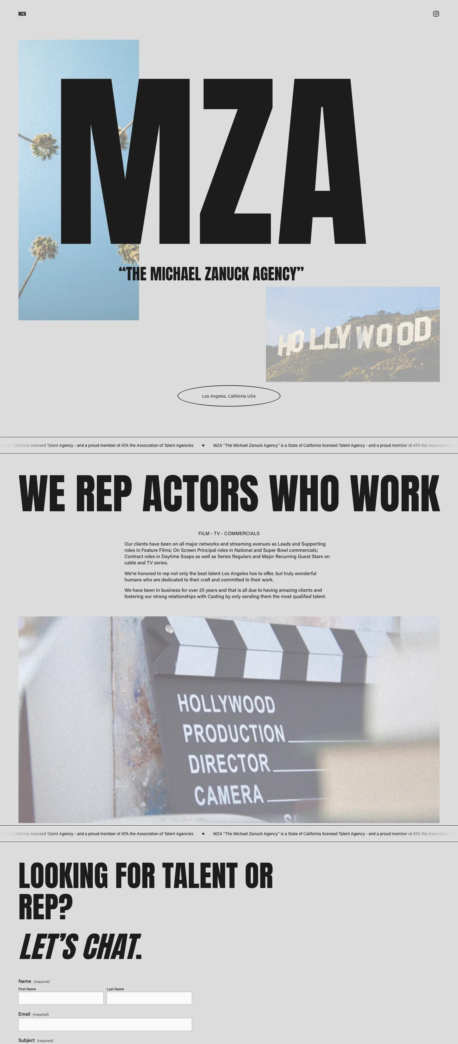 Michael Zanuck Agency screenshot