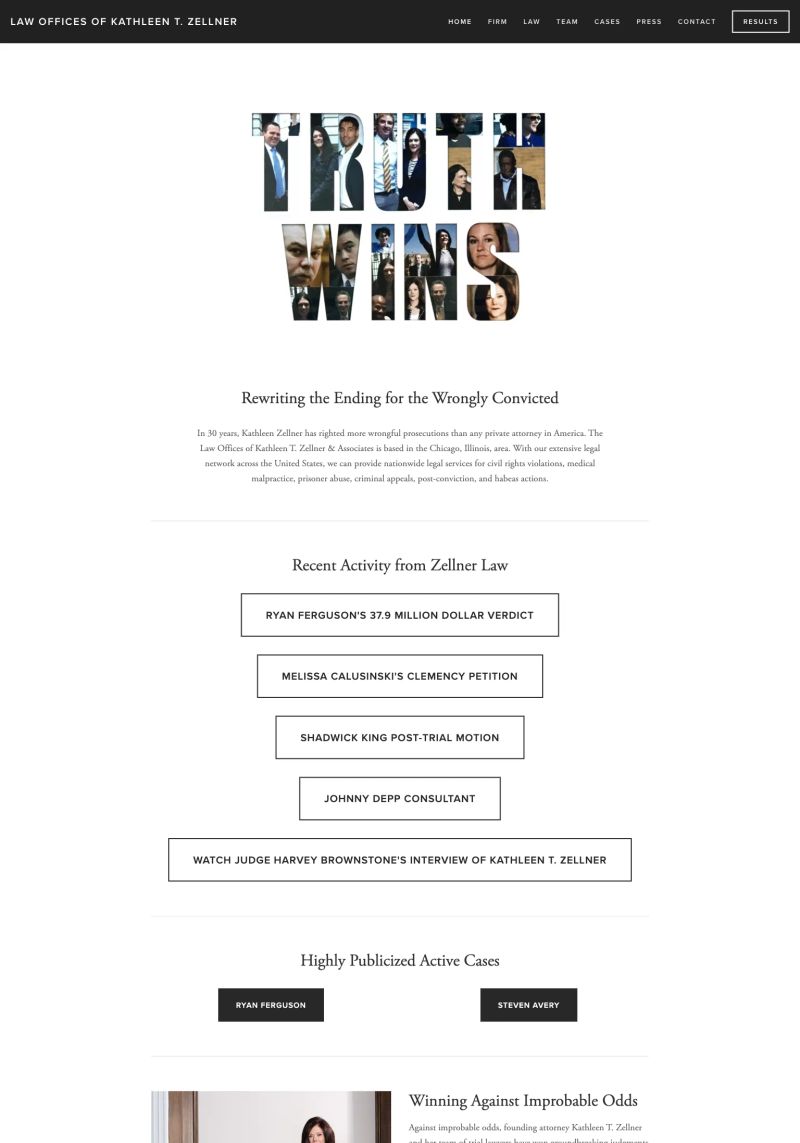 Law Offices of Kathleen T. Zellner & Associates screenshot