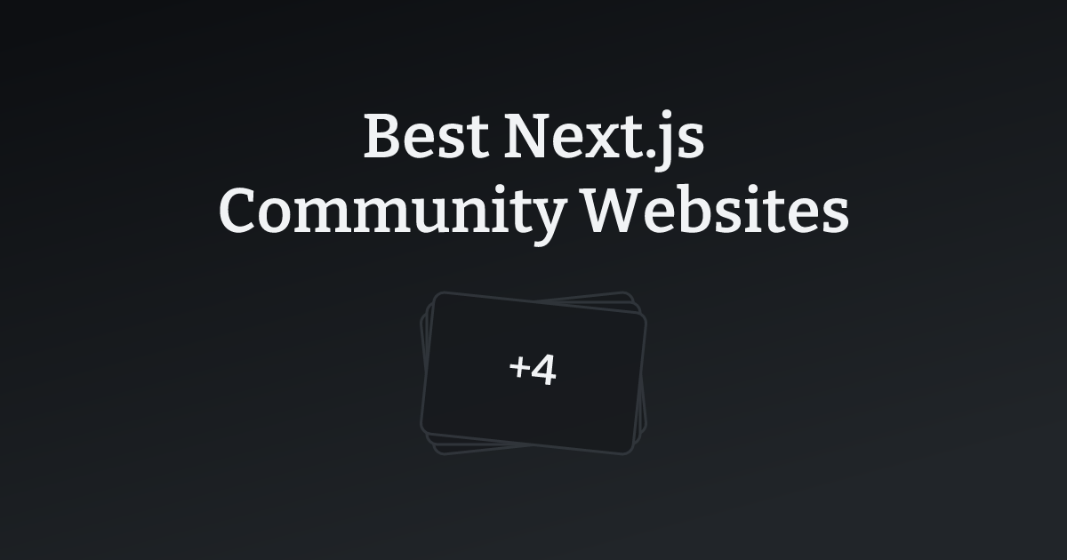 Best Next.js Community Websites with count