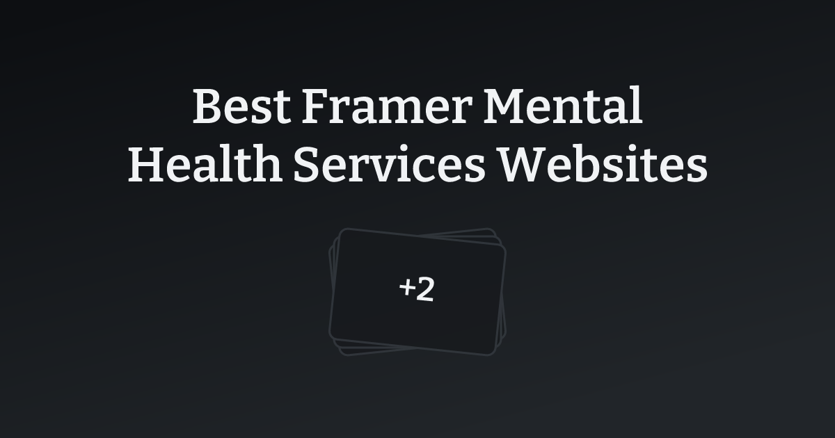 Best Framer Mental Health Services Websites with count