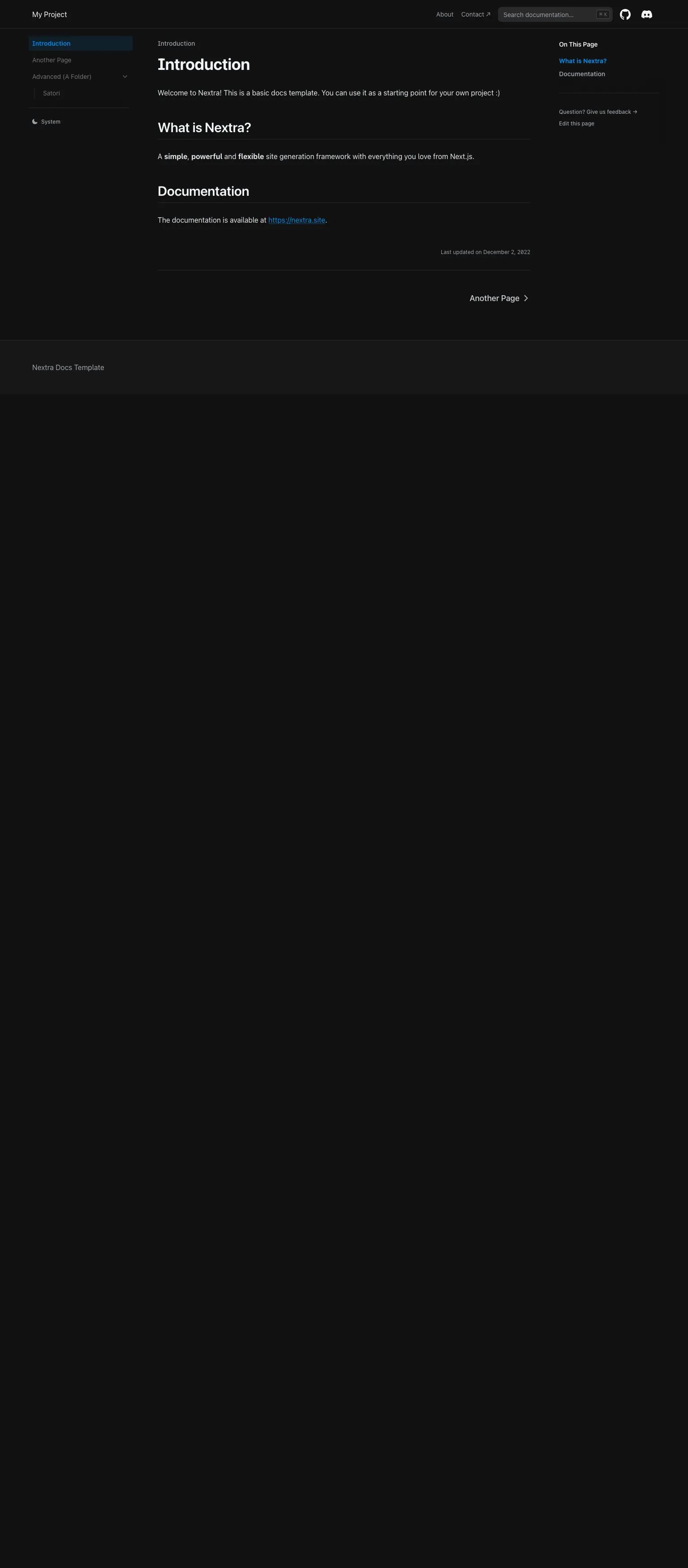 Nextra: Docs Starter Kit screenshot