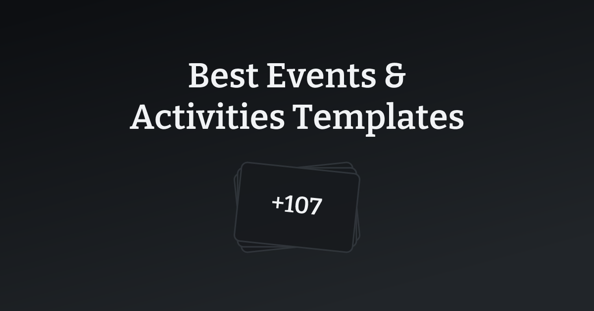Best Events & Activities Templates with count