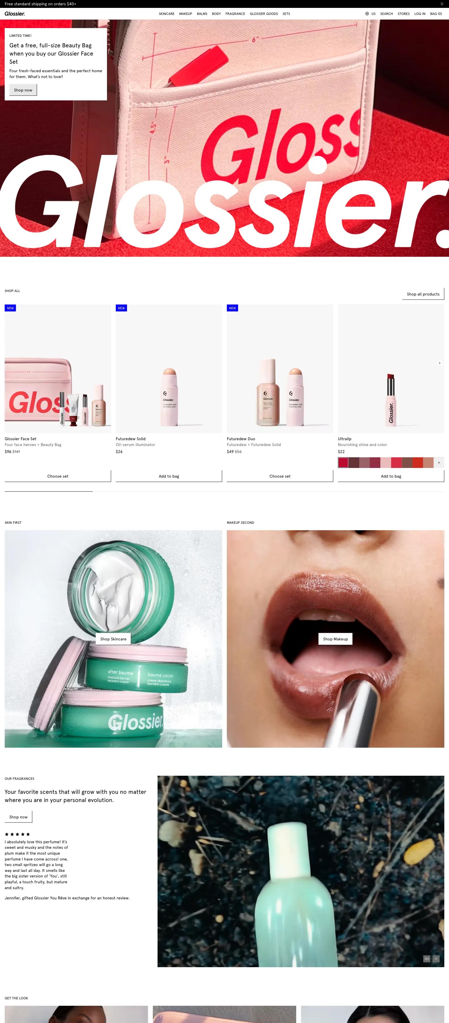 Glossier screenshot