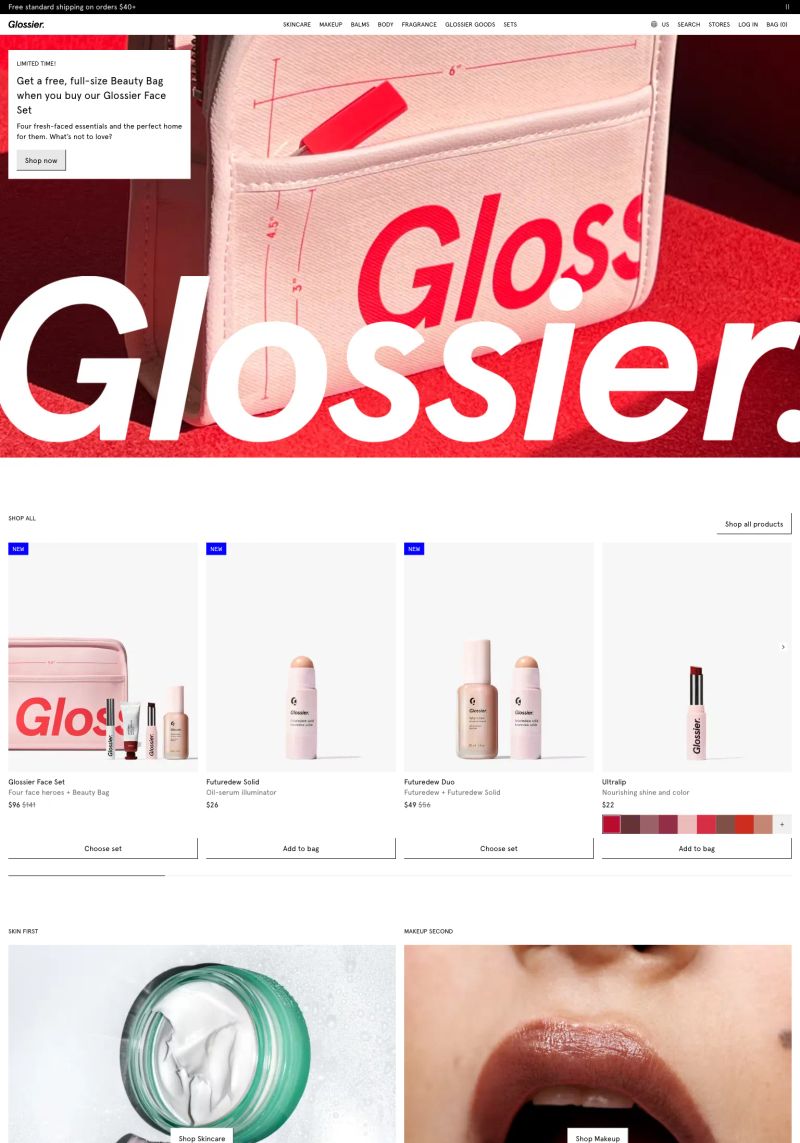 Glossier screenshot