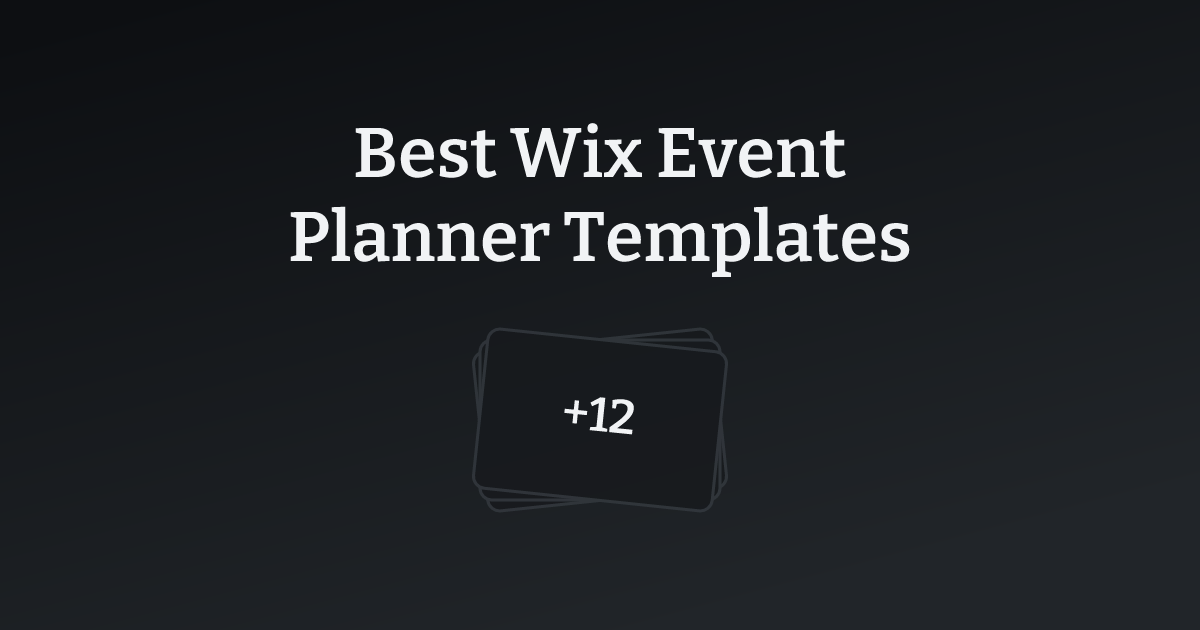 Best Wix Event Planner Templates with count