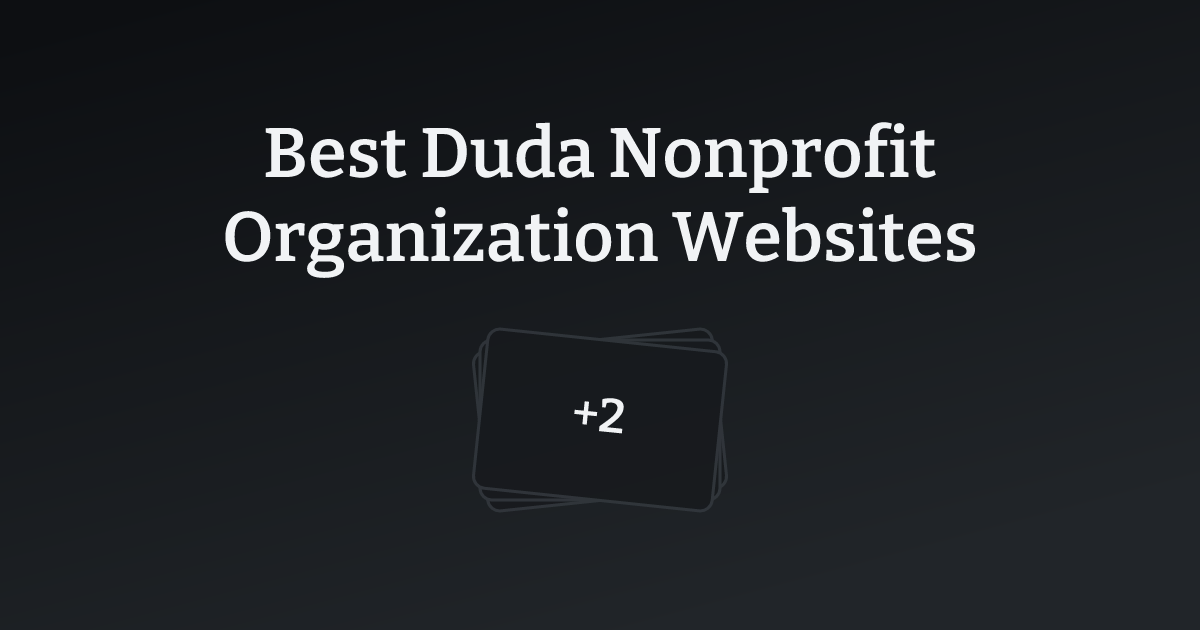 Best Duda Nonprofit Organization Websites with count