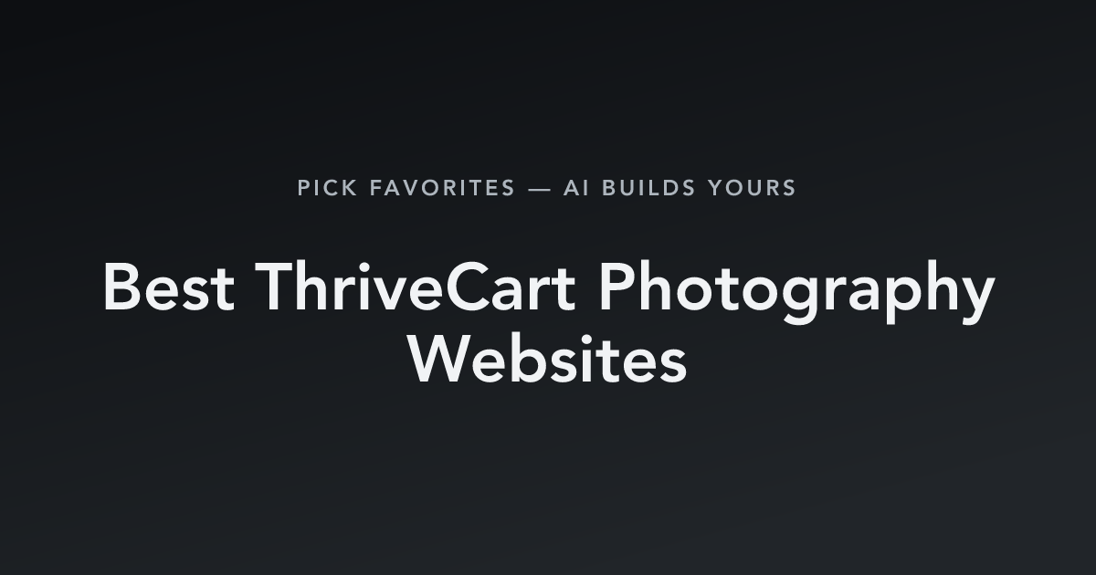 Best ThriveCart Photography Websites with count