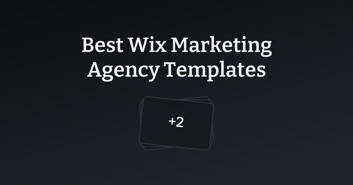 Best Wix Marketing Agency Templates with count