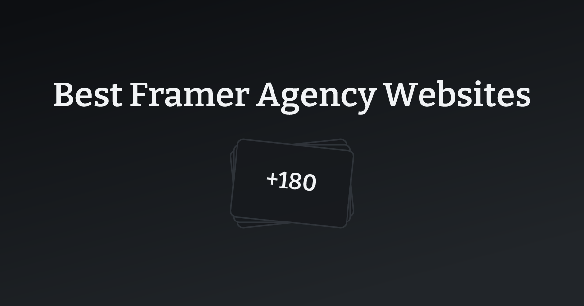 Best Framer Agency Websites with count