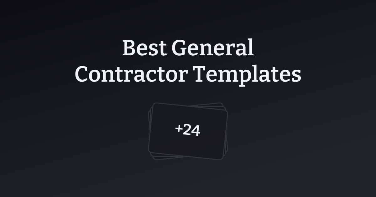 Best General Contractor Templates with count