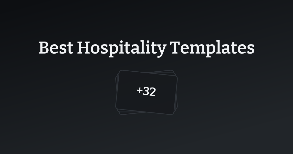 Best Hospitality Templates with count