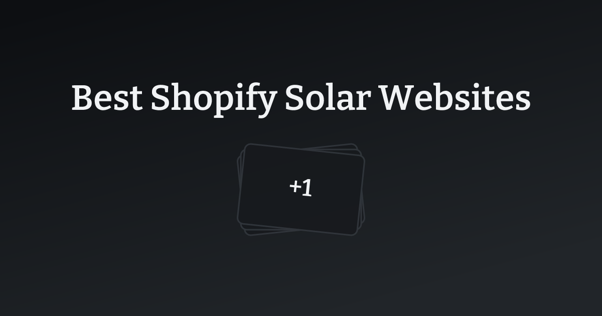 Best Shopify Solar Websites with count