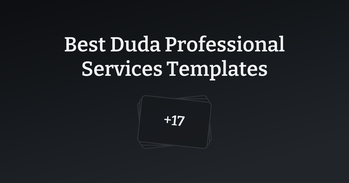 Best Duda Professional Services Templates with count