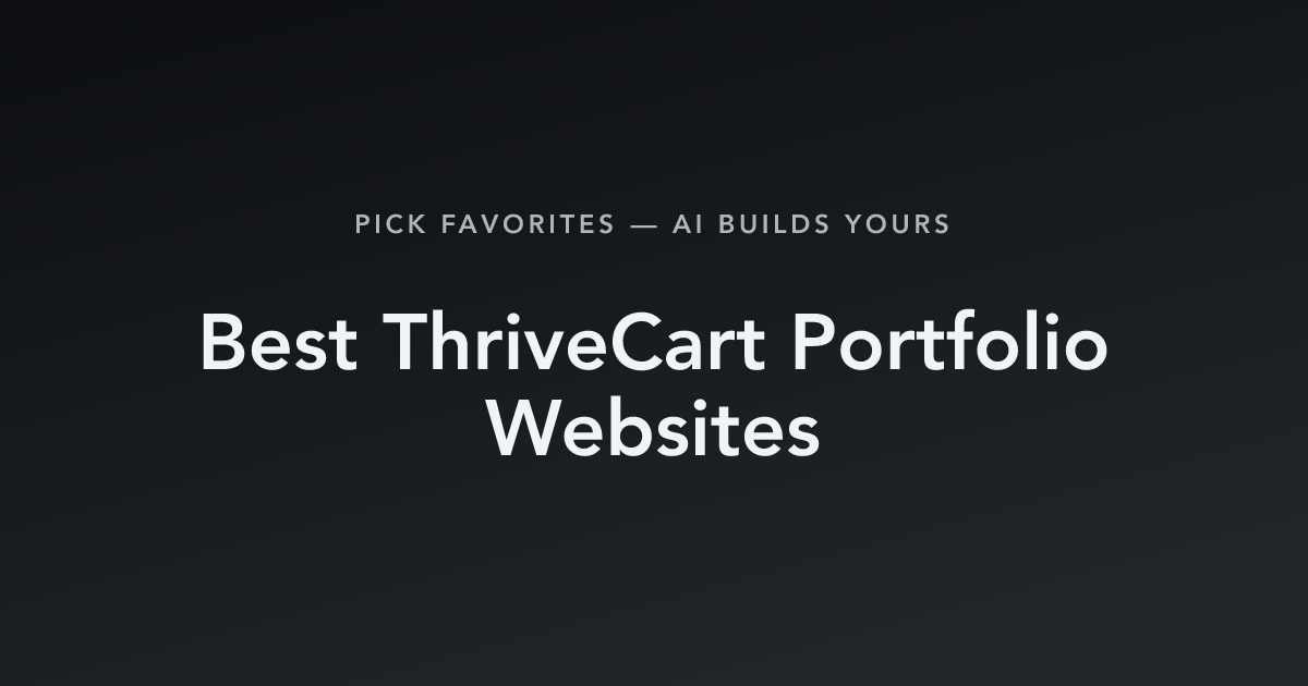 Best ThriveCart Portfolio Websites with count