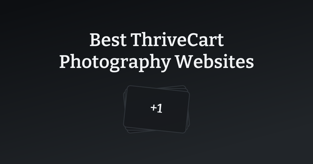 Best ThriveCart Photography Websites with count
