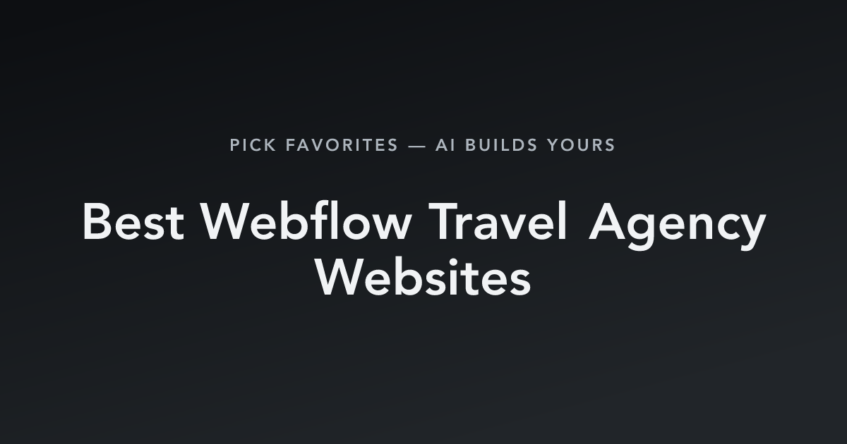 Best Webflow Travel Agency Websites with count