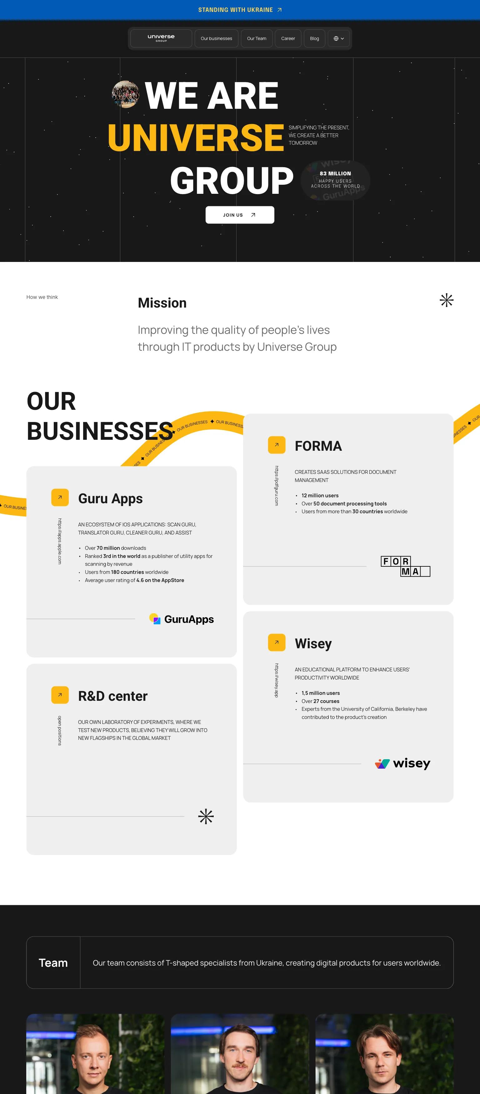 GroupUniverse screenshot