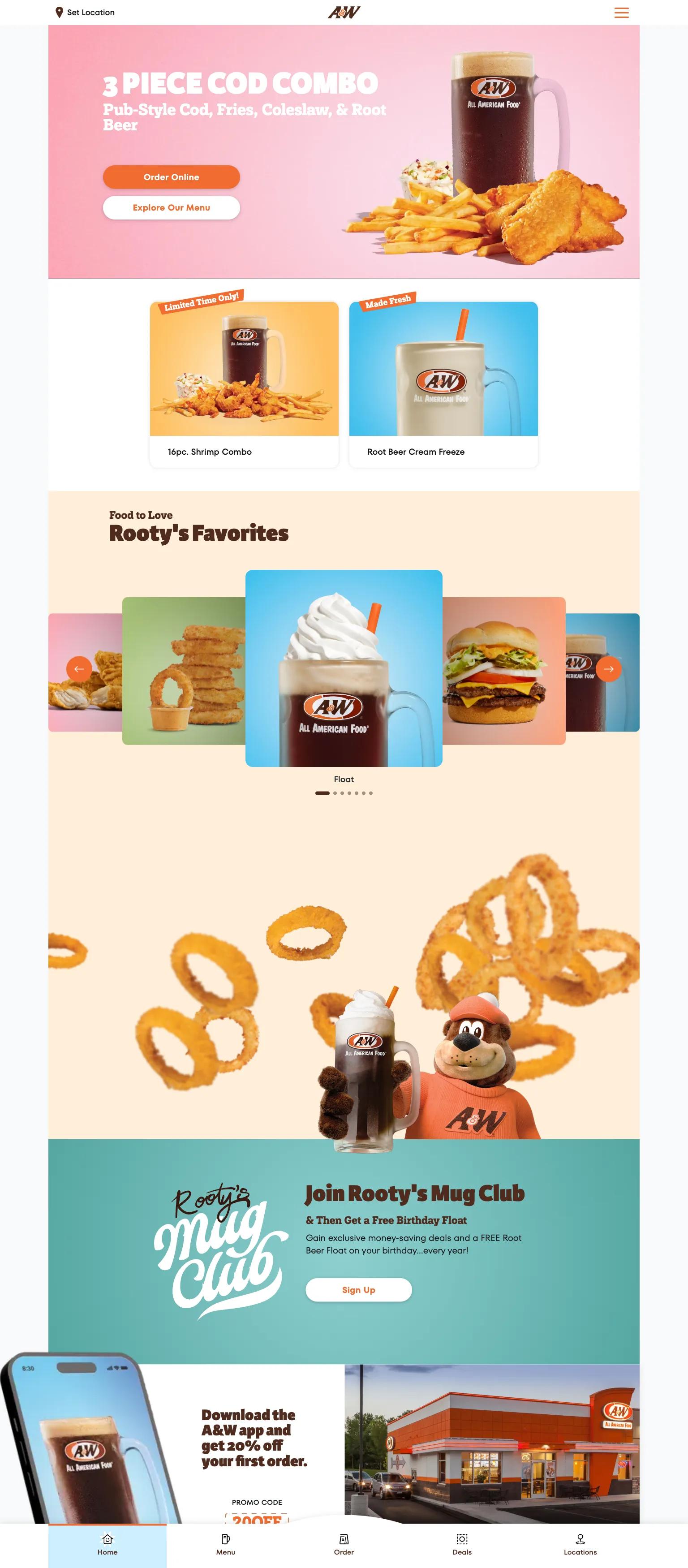 A&W Restaurants screenshot