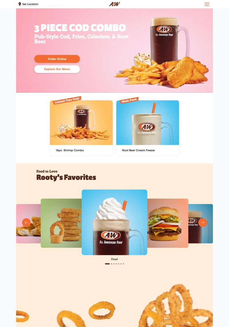 A&W Restaurants screenshot
