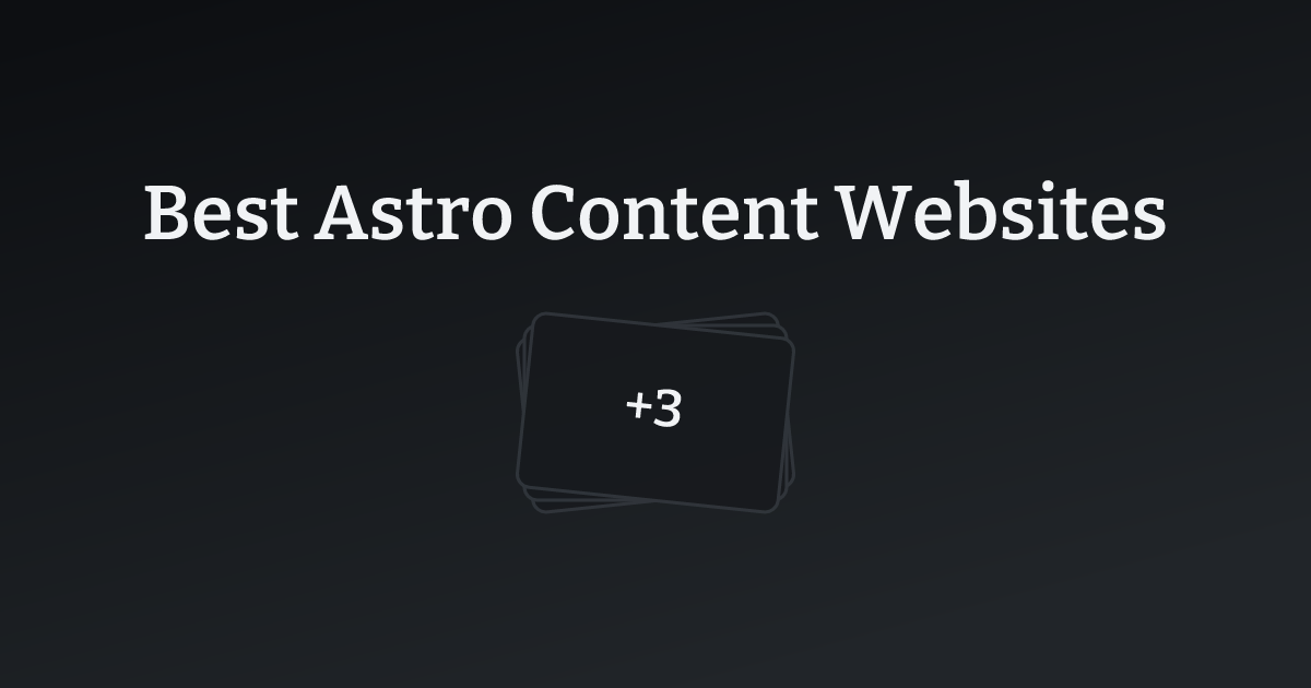 Best Astro Content Websites with count