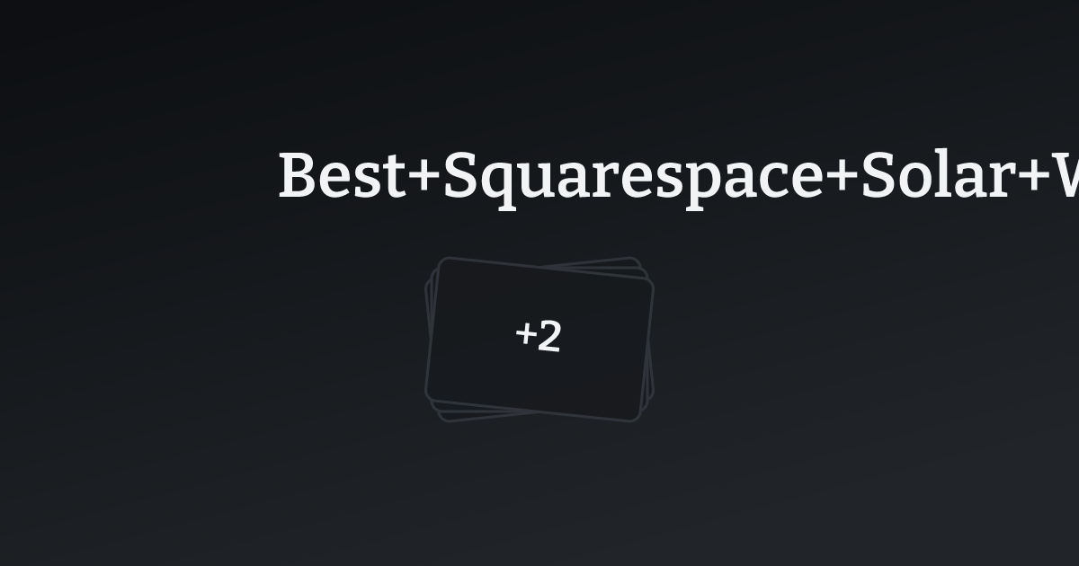 Best Squarespace Solar Websites with count