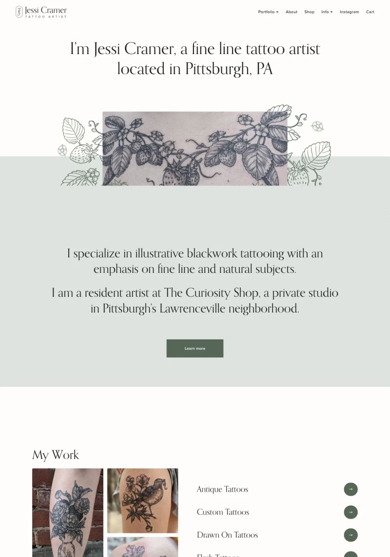 Jessi Cramer Tattoo Artist screenshot