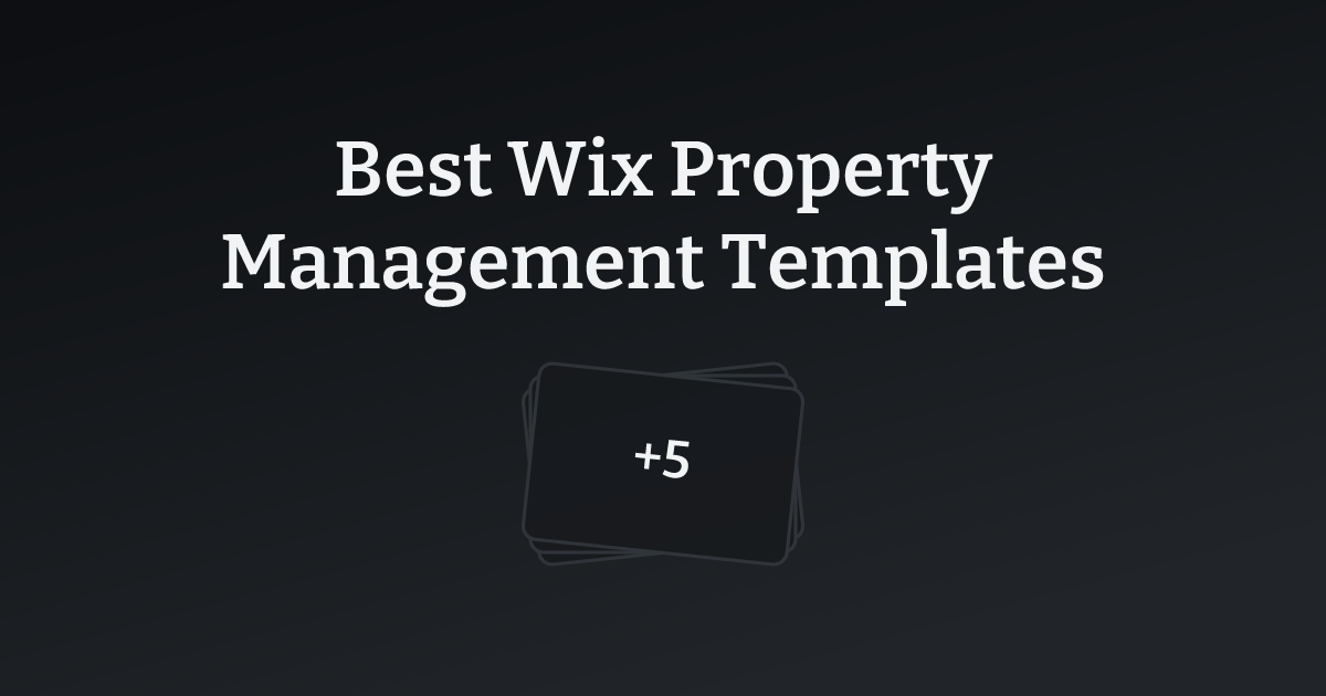 Best Wix Property Management Templates with count