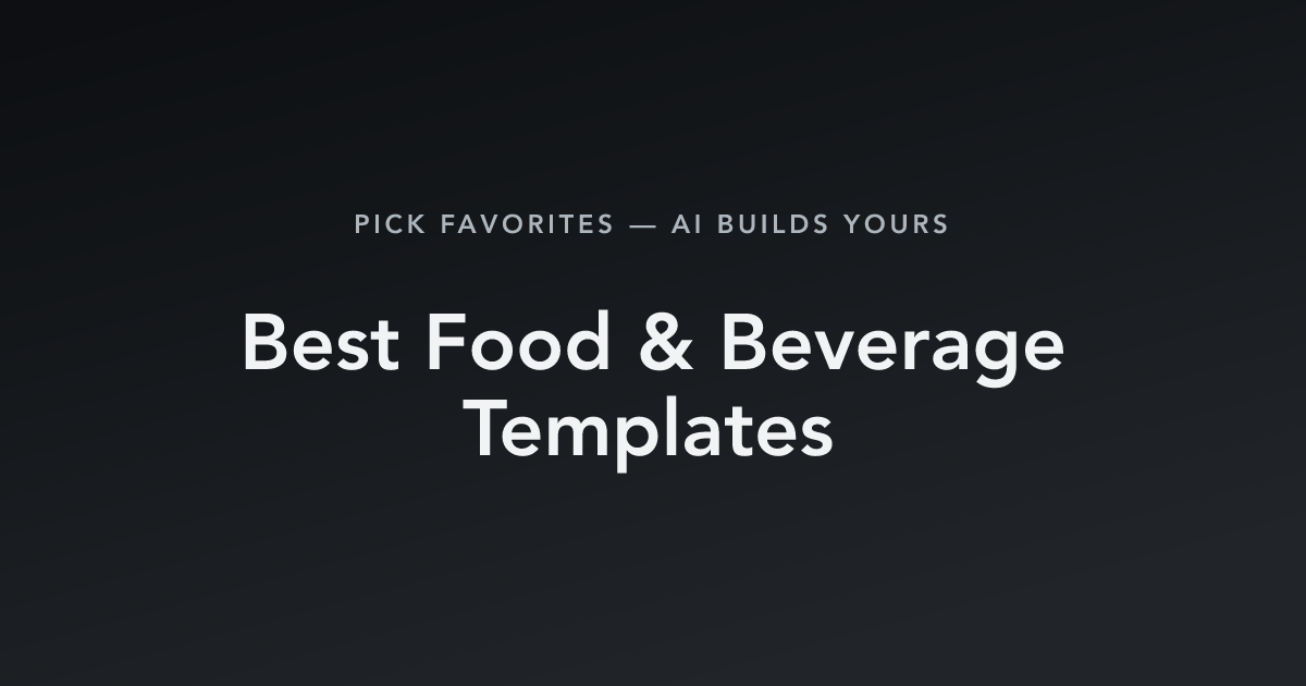 Best Food & Beverage Templates with count