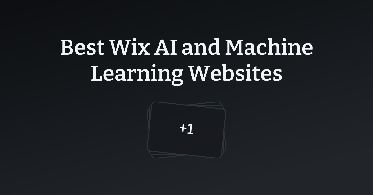Best Wix AI and Machine Learning Websites with count